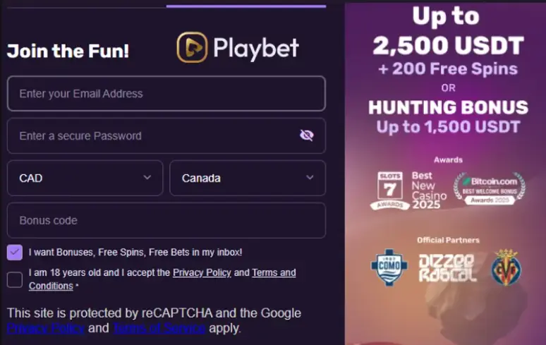Step-by-step guide to registering and verifying your account at Playbet Casino