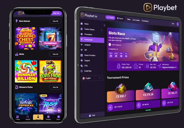 Playbet Casino's mobile version of games
