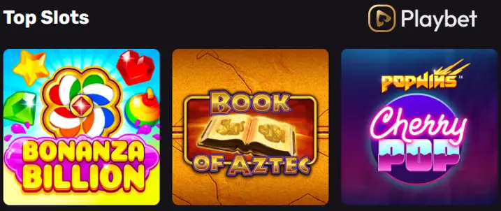 Most popular slot games available at Playbet Casino